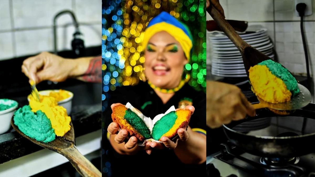 baiana acarajé verde e amarelo