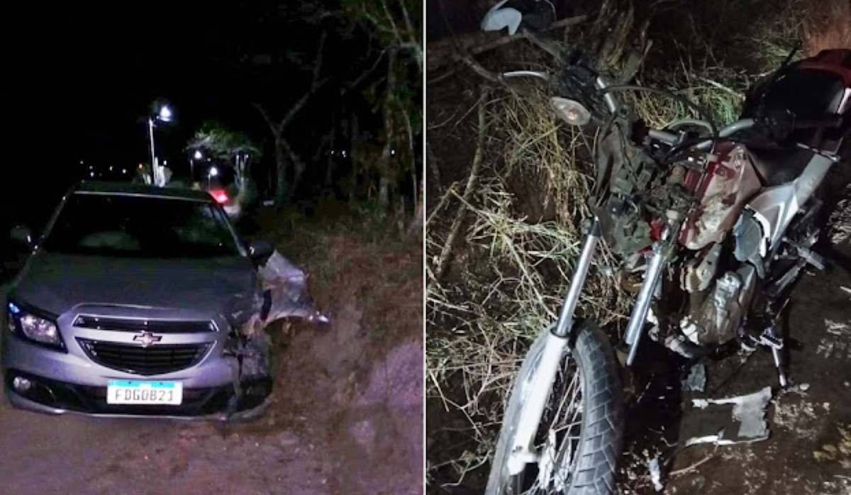 Comerciante morre após colisão entre moto e carro
