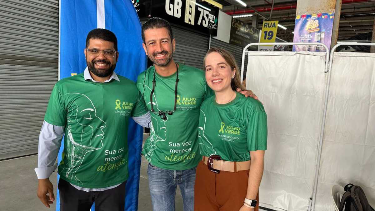 Shopping Popular ação gratuita da campanha Julho Verde com exames de prevenção contra o câncer de cabeça e pescoço