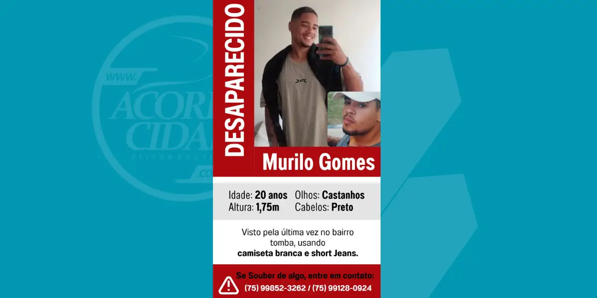 Jovem está desaparecido após sair para assistir ao jogo do Brasil em Feira de Santana
