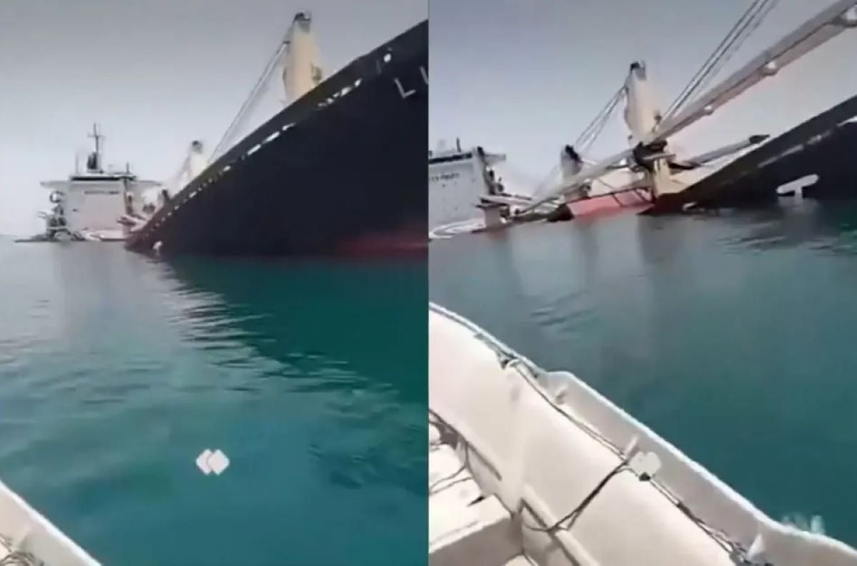 Explosão de navio cargueiro no Estreiro de Ormuz