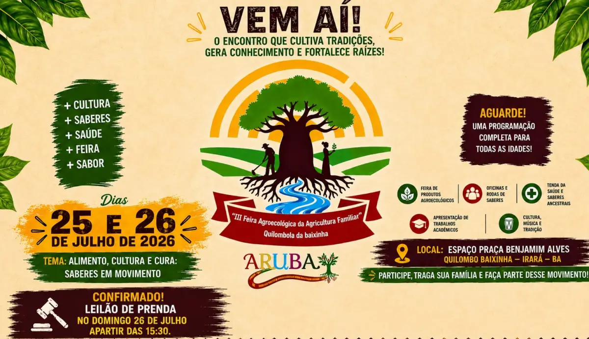 III Feira Agroecológica da Agricultura Familiar Quilombola da Baixinha é realizada nos dias 25 e 26 de julho