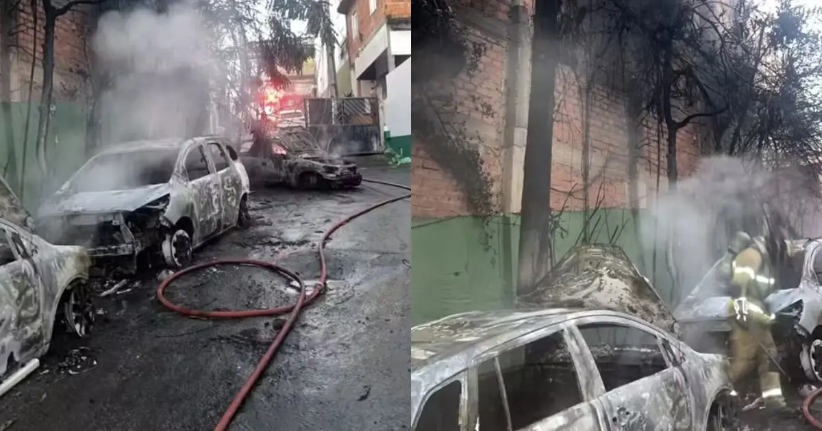 Incêndio atinge carros em Salvador