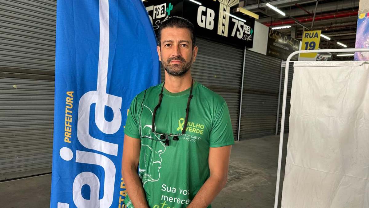 Shopping Popular ação gratuita da campanha Julho Verde com exames de prevenção contra o câncer de cabeça e pescoço