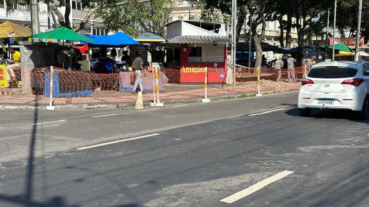 Início das obras de reforma na Praça dos Sapateiros, em Feira de Santana