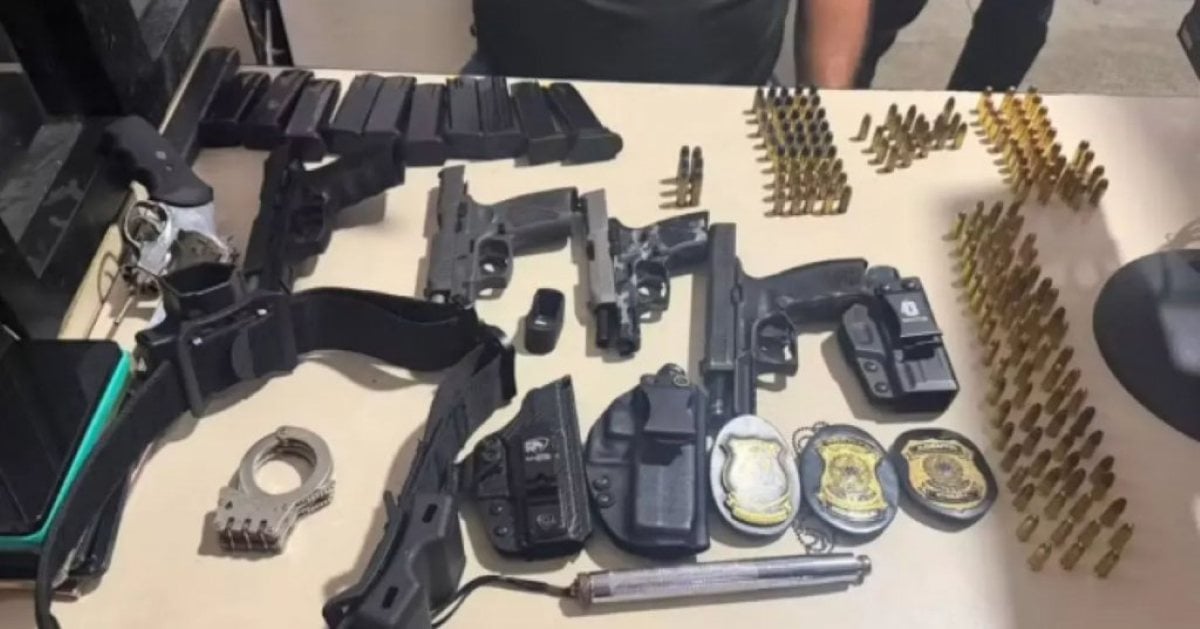 armas e materiais apreendidos