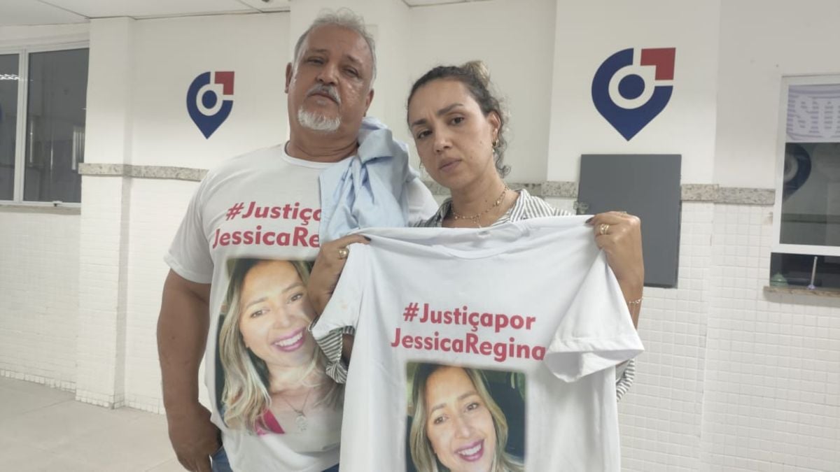 Vitória Réges Macedo do Carmo (irmã) e Elias Santos (pai)
