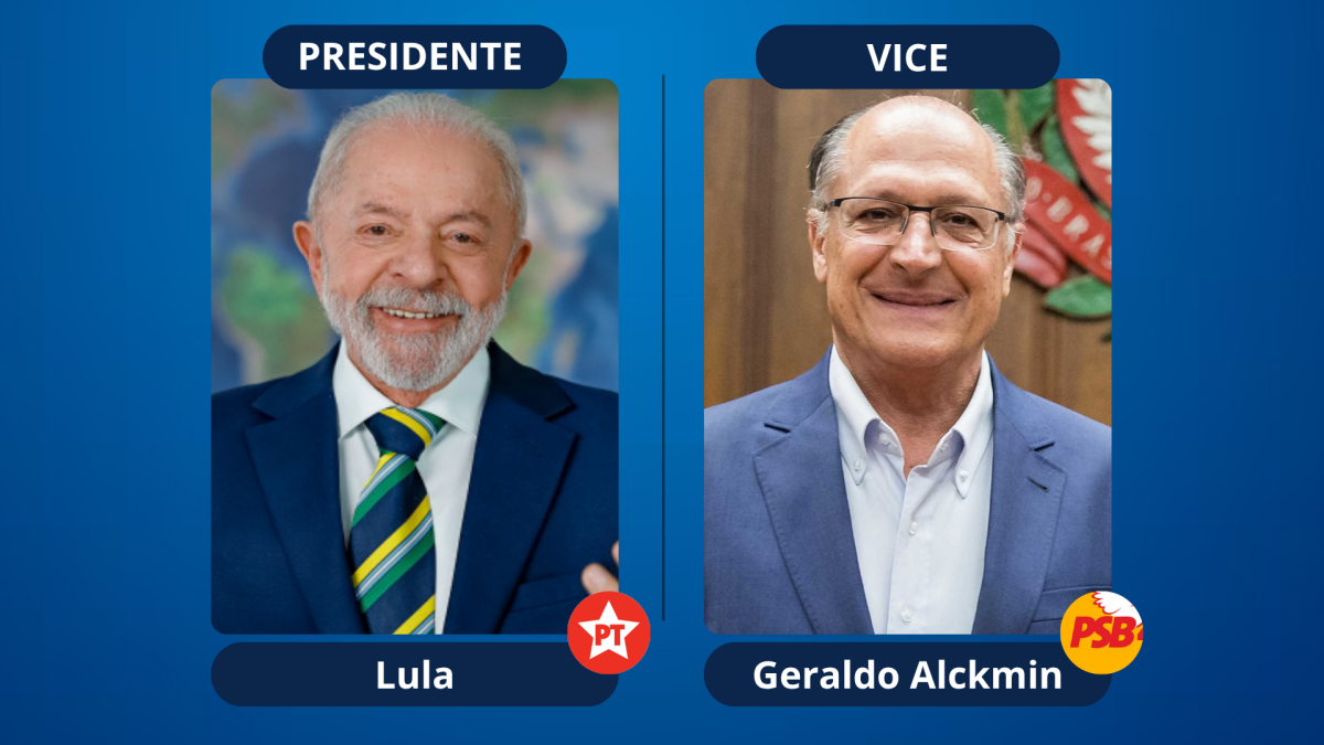 Chapa Lula e Geraldo Alckimin PT e PSB candidatos a presidência da República do Brasil presidenciáveis vice na chapa