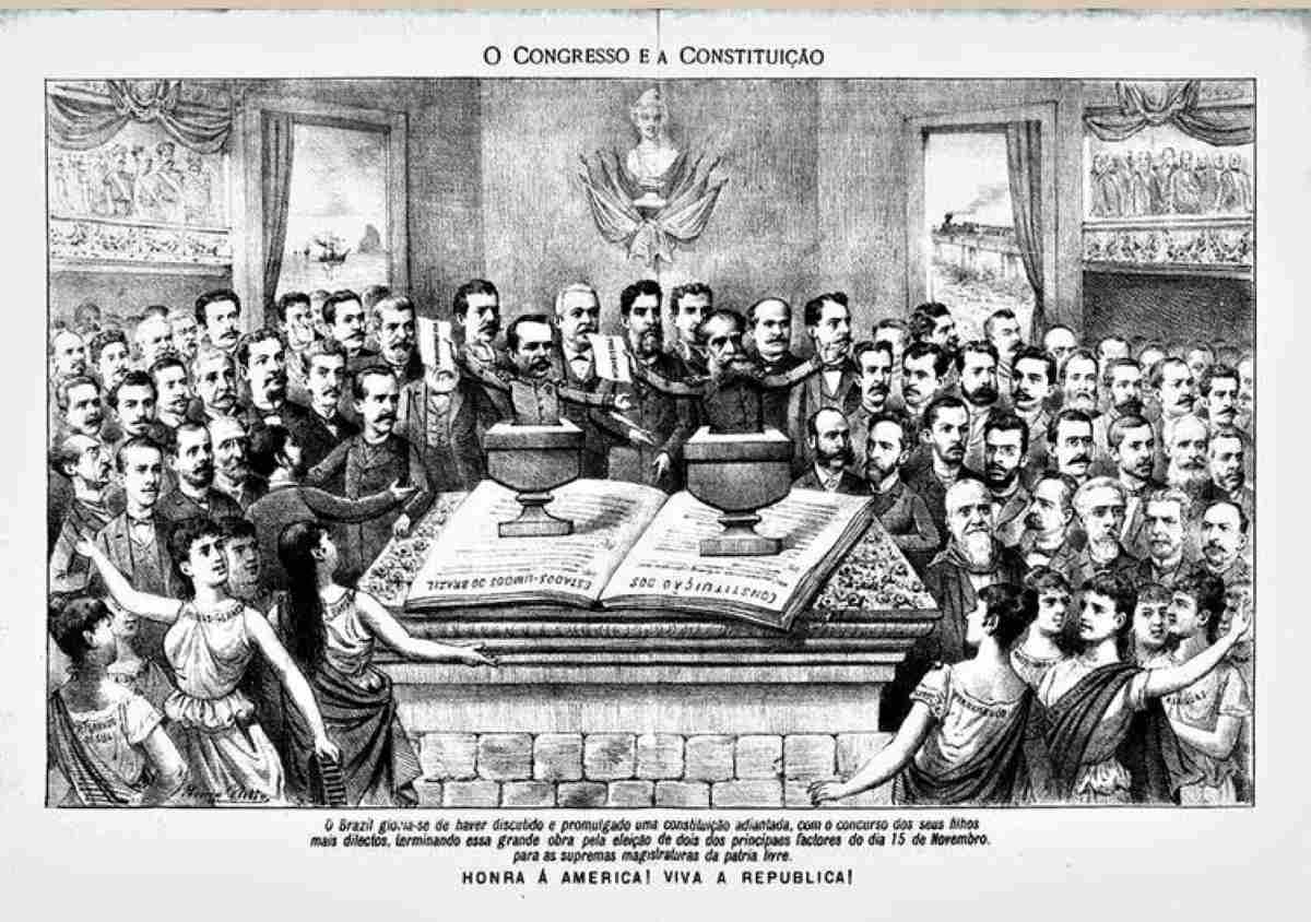 Constituição de 1891, a primeira da República, rejeitou o sufrágio feminino