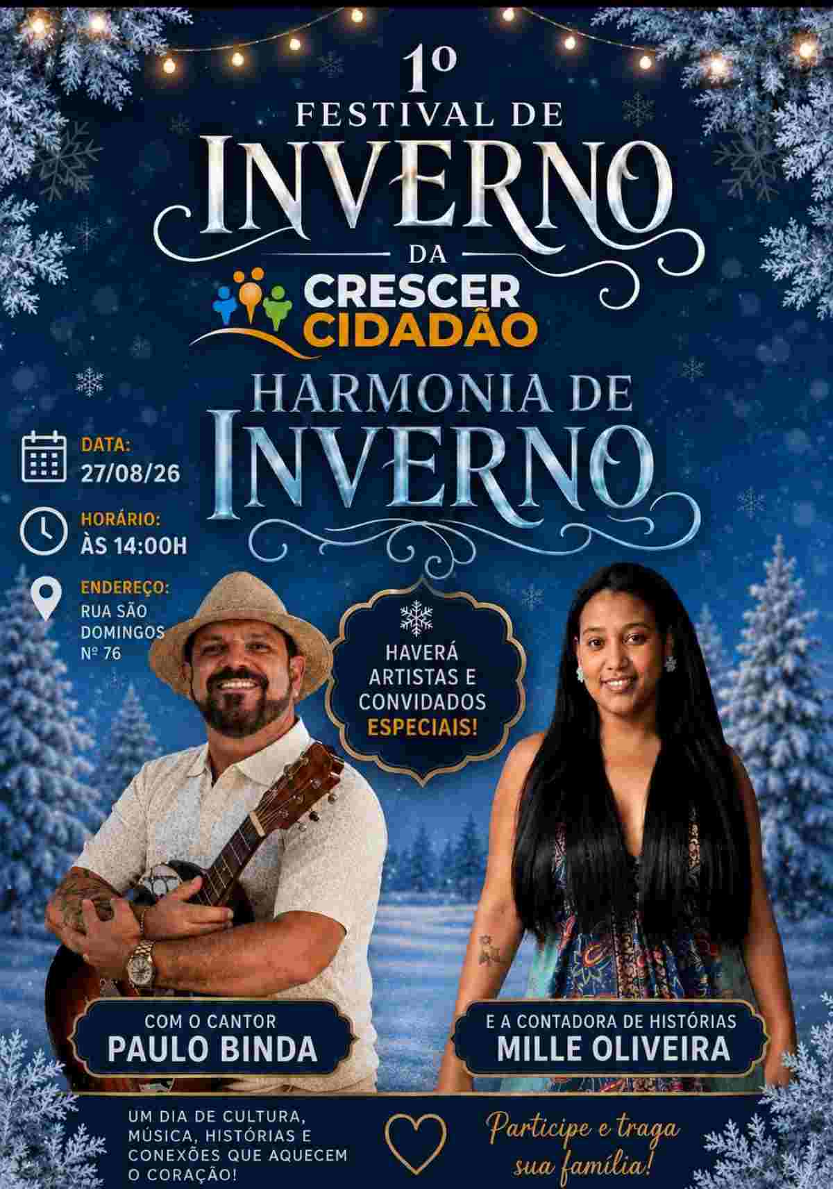 A proposta é reunir crianças, adolescentes, famílias e a comunidade em uma tarde de cultura, música e integração.