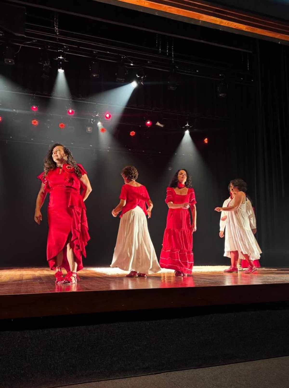 Espetáculo ''Moqueca de Marido''. Foto das atrizes durante a performance
