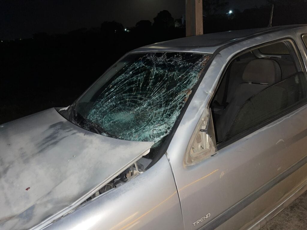No segundo acidente um carro atingiu um cavalo