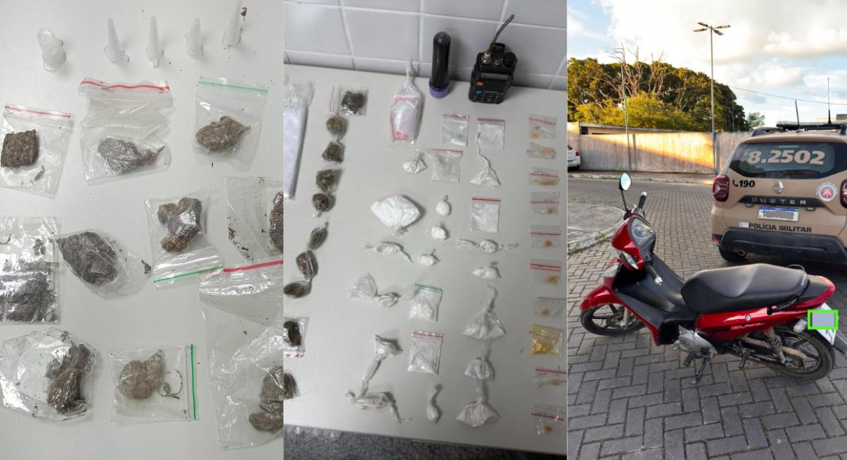 Polícia Militar realiza prisão, apreende drogas e recupera veículo com restrição de roubo em Feira de Santana