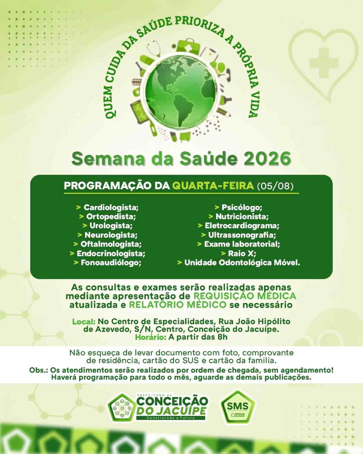 Semana da Saúde 2026 Conceição do Jacuípe