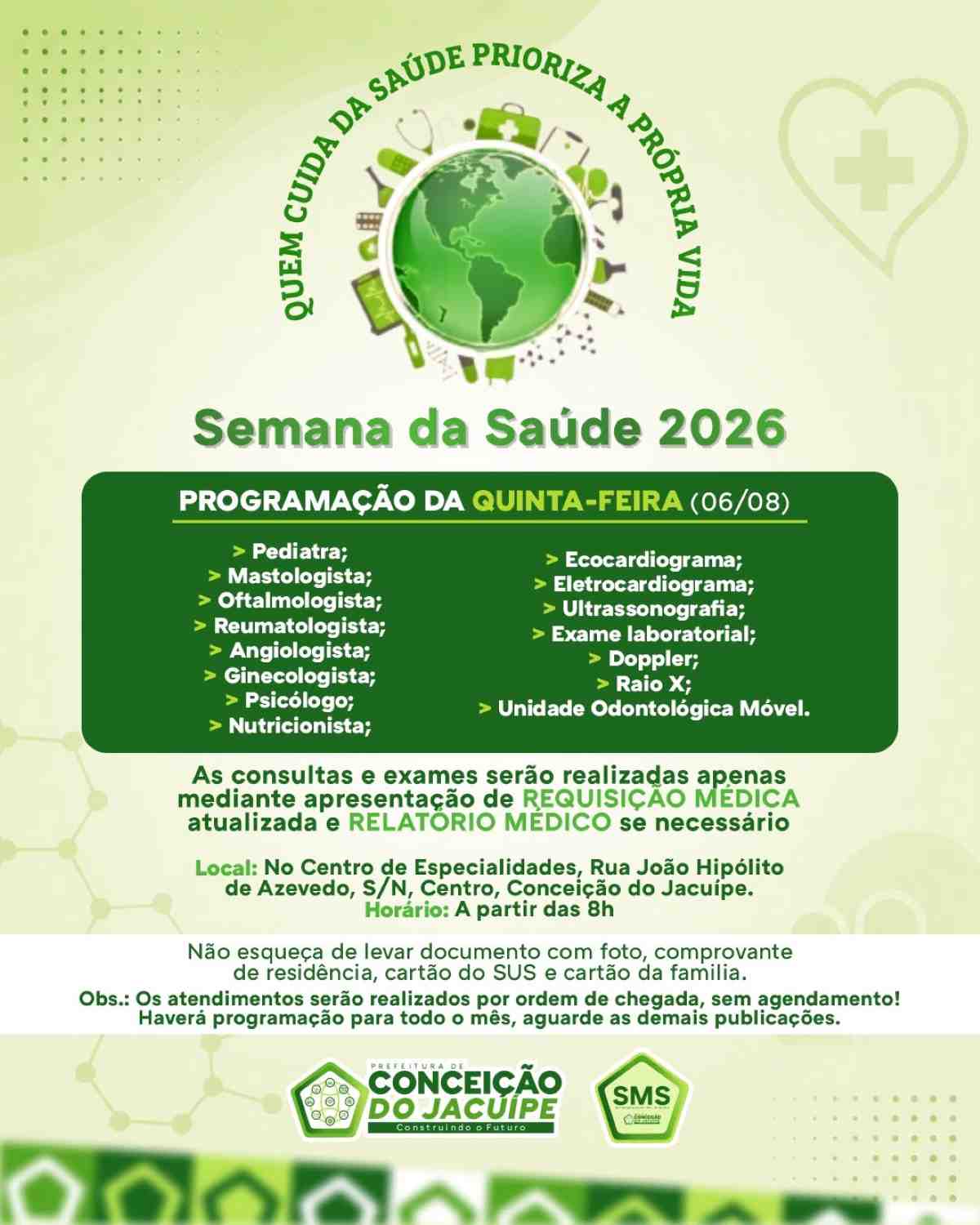 Semana da Saúde 2026 Conceição do Jacuípe