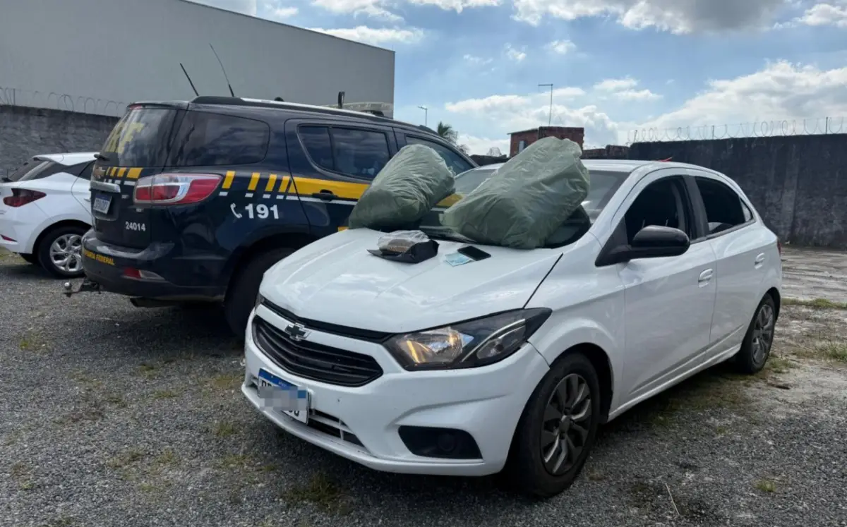 Mais de 15 kg de maconha são apreendidos durante fiscalização na BR-324; carro era de locadora