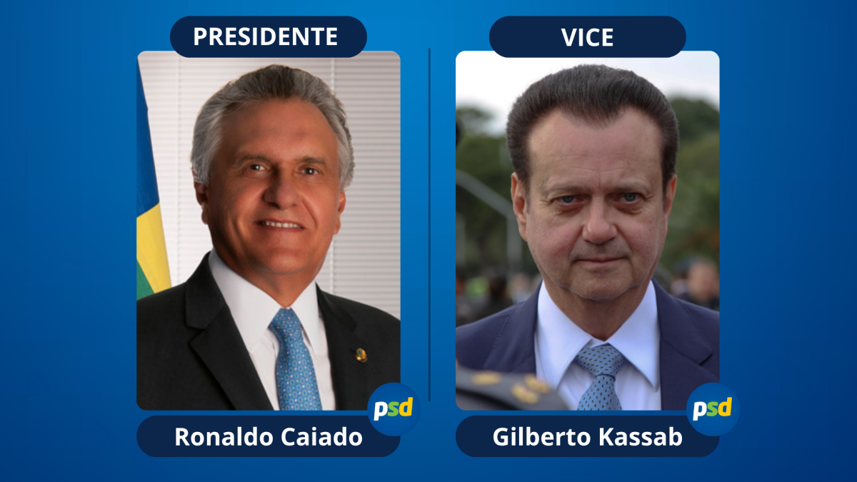 chapa Ronaldo Caiado e Gilberto Kassab partido PSD candidatos a presidência da República do Brasil presidenciáveis vice na chapa