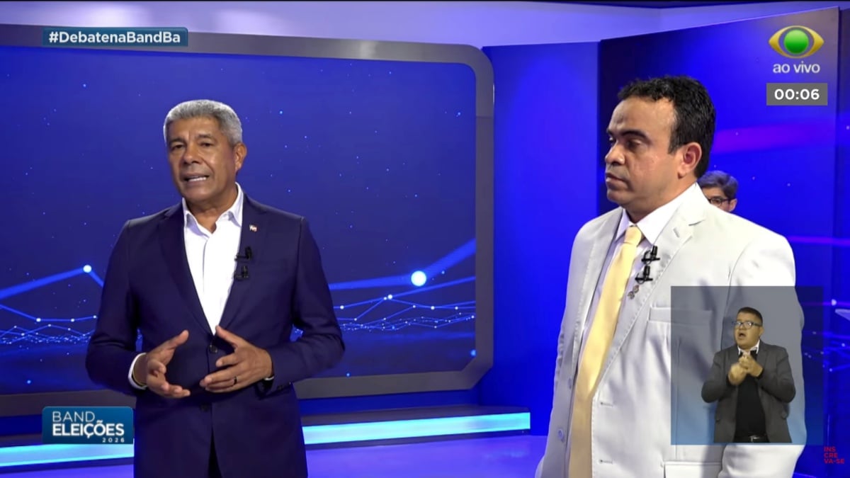 debate para governador da Bahia Band Jerônimo Rodrigues ACM Neto Ronaldo Manssur Eleição Eleições 2026