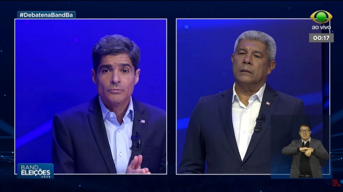 debate para governador da Bahia Band Jerônimo Rodrigues ACM Neto Ronaldo Manssur Eleição Eleições 2026