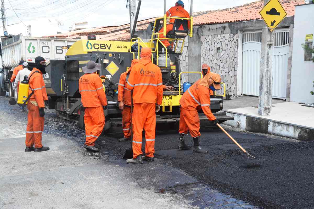 pavimentação no Morada do Sol