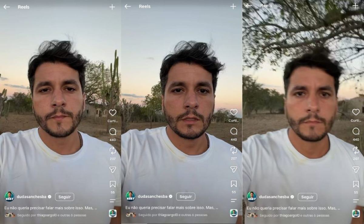 Duda Sanches em vídeo publicado nas redes sociais