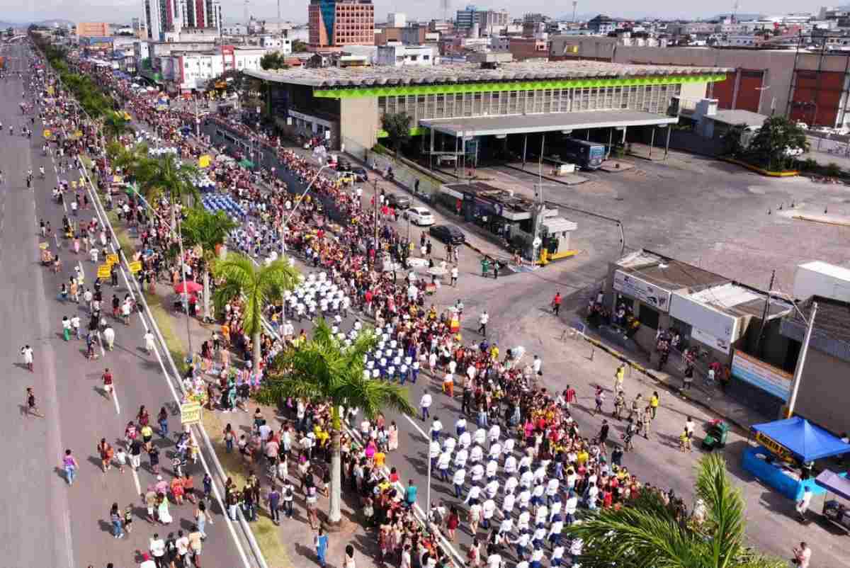 Foto área do Desfile de 7 de setembro_
