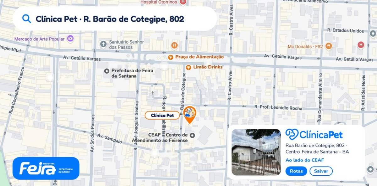 Local onde será instalada a nova clínica pet de feira