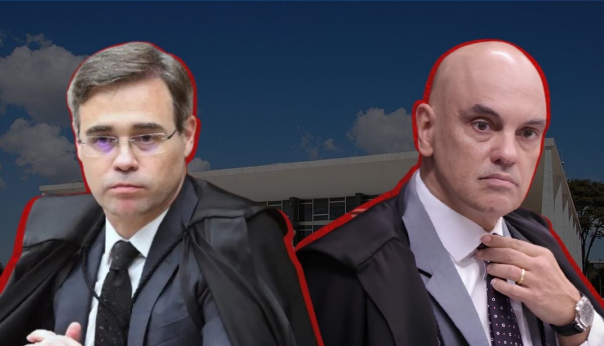 Ministros do STF André Mendonça (esq.) e Alexandre de Moares (dir.)