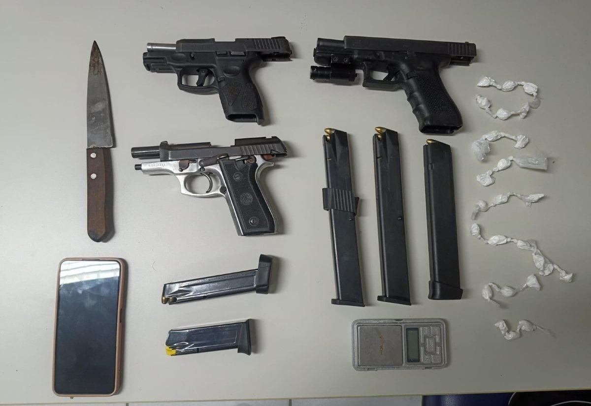 armas e drogas apreendidas