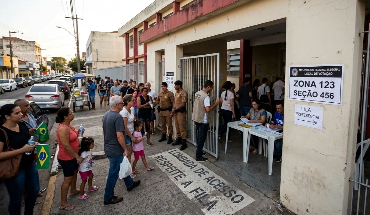 manual do eleitor fila entrada fachada colégio seção zona eleitoral eleições 2026