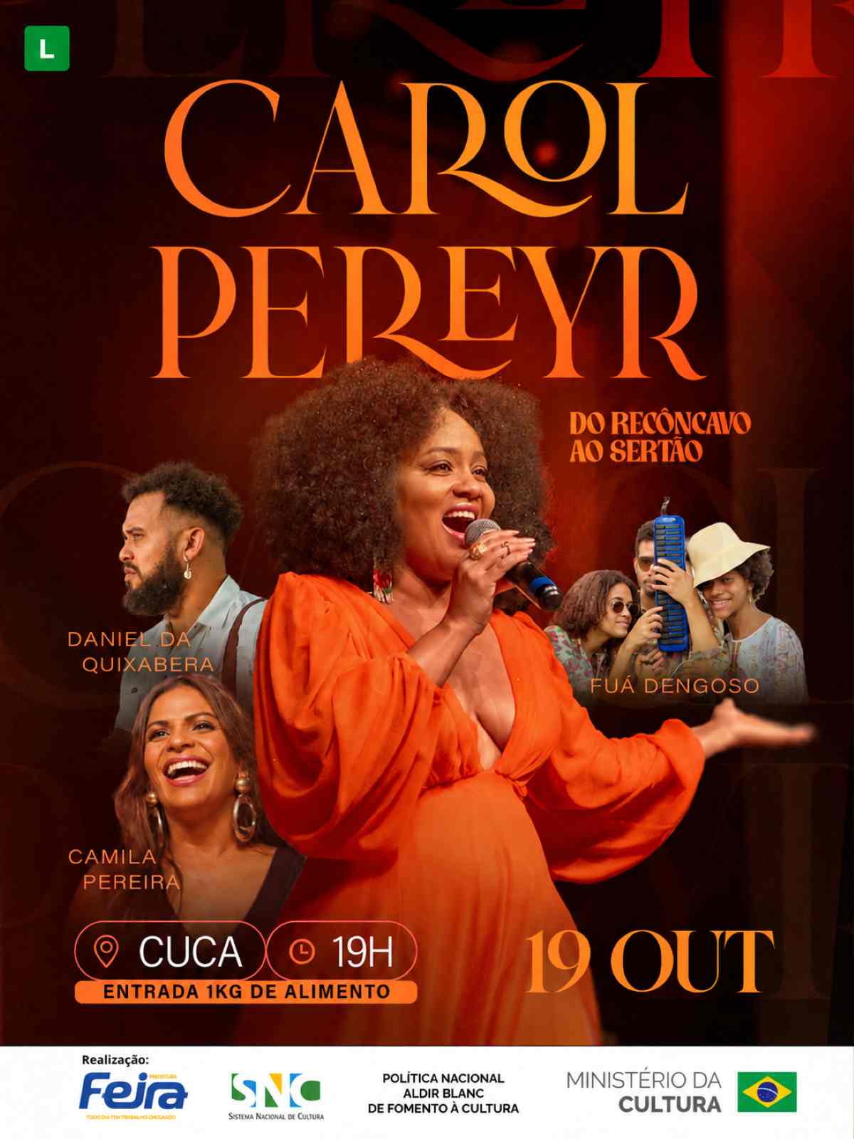 Carol Pereyr apresenta show 'Do Recôncavo ao Sertão' nesta segunda-feira (14) no Cuca