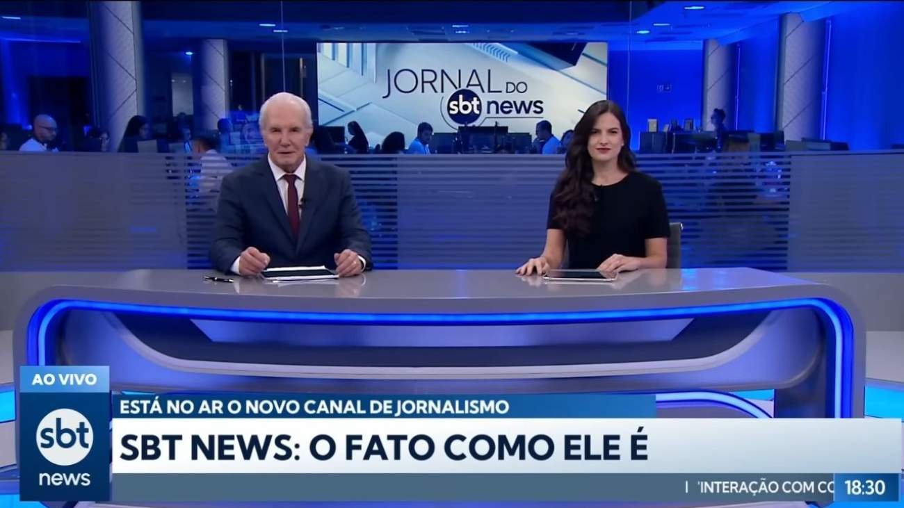 Celso Freitas na estreia do canal SBT News