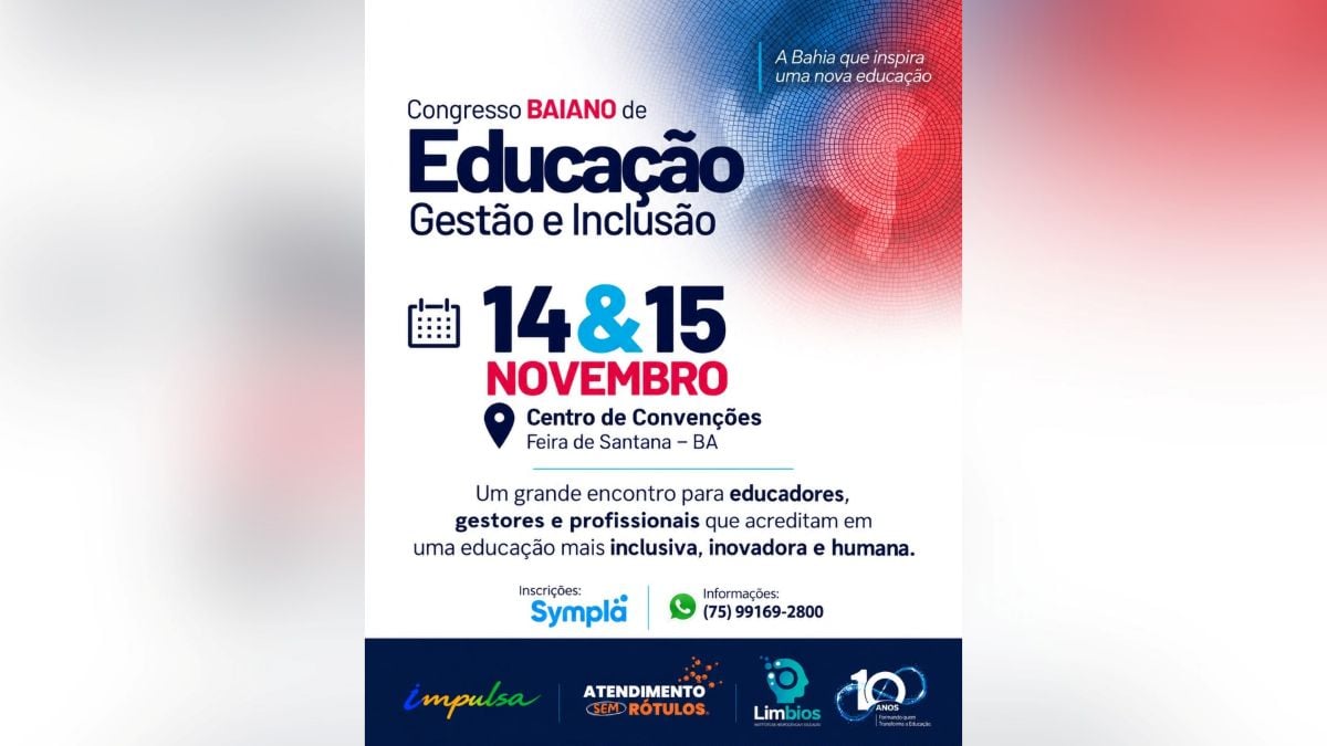 Card de divulgação do Congresso sobre Educação, Gestão e Inclusão