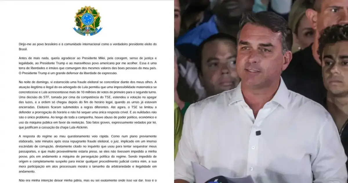 Flávio escreve carta
