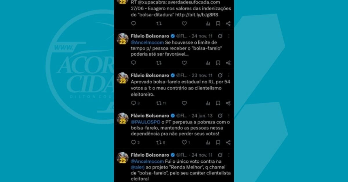 Posts antigos mostram críticas de Flávio Bolsonaro a programas sociais 