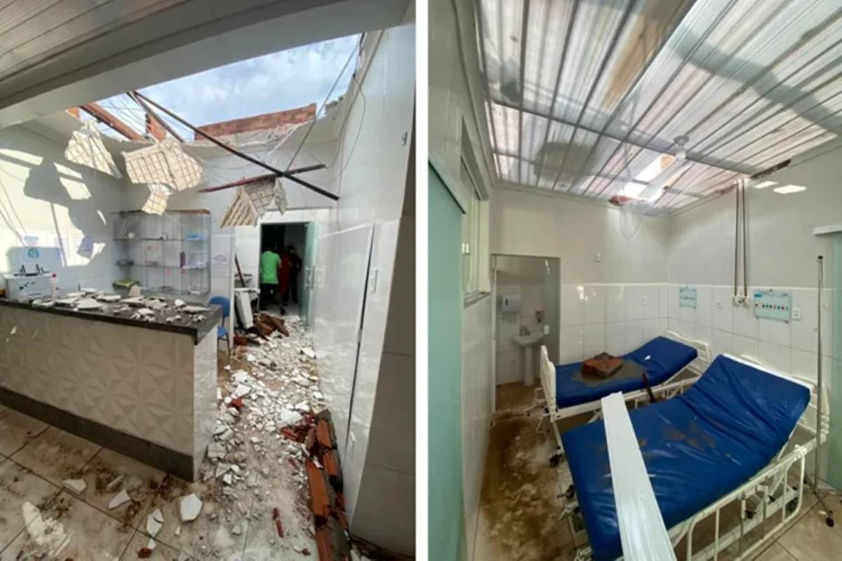Temporal arranca teto de hospital e provoca estragos em cidade da Chapada Diamantina
