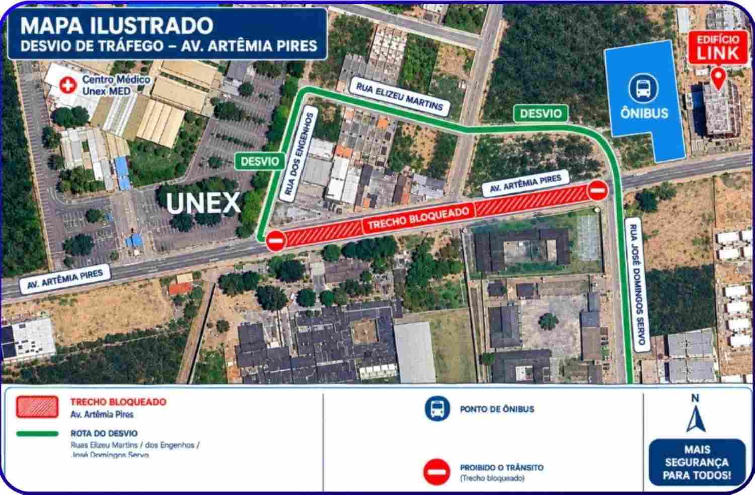 Trânsito na Avenida Artêmia Pires passará por nova interdição temporária