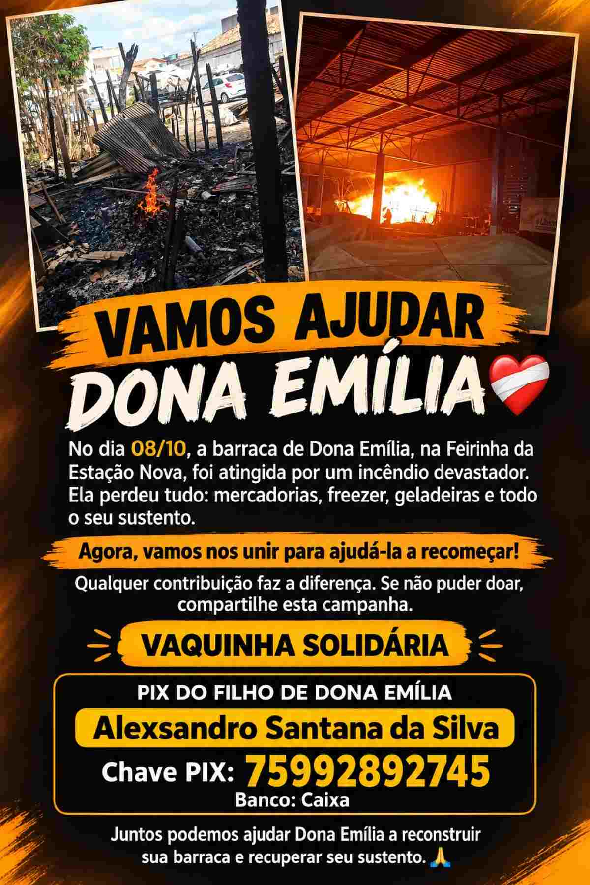 Vaquinha virtual para ajudar dona emília