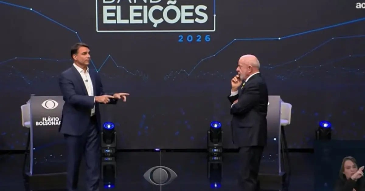 Flávio e Lula no debate da Band