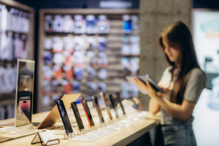 celular-loja-venda-compra-mulher-consumo-tecnologia-foto-Creditos-Fenton-Roman-iStock