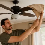 Limpe-ventilador-de-teto-em-5-minutos-usando-so-uma-fronha-velha