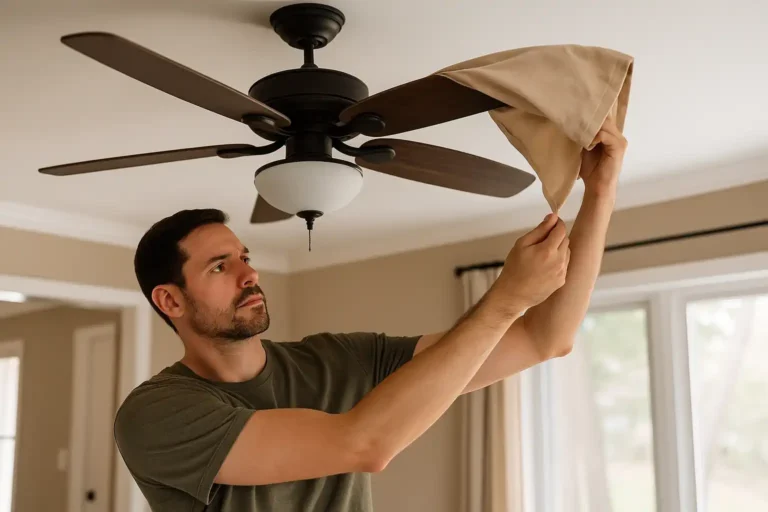 Limpe-ventilador-de-teto-em-5-minutos-usando-so-uma-fronha-velha