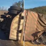 Carreta-tomba-na-curva-do-Esconcio-em-Jacobina-na-BR-324-foto-reproducao-Augusto-Urgente-