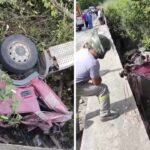 Caminhao-cai-em-ribanceira-e-deixa-motorista-morto-e-passageiro-gravemente-ferido-em-Eunapolis