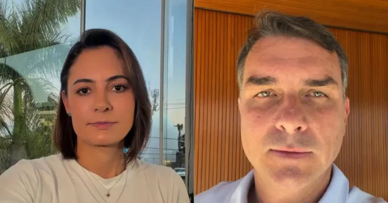 Michelle-Bolsonaro-e-Flavio-Bolsonaro