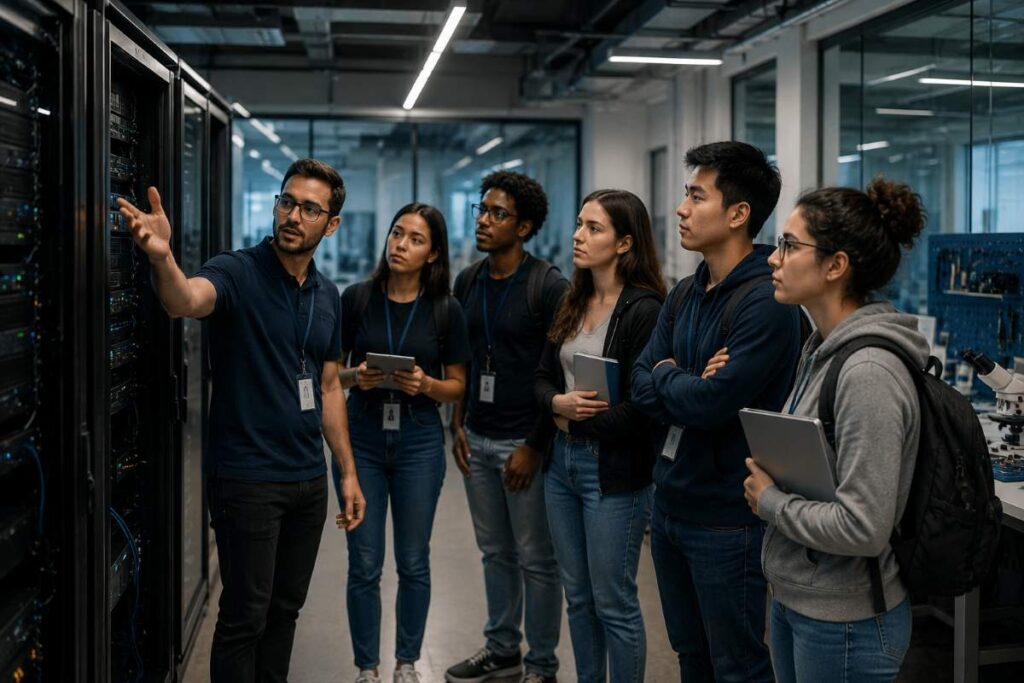 Visita-tecnica-de-universitarios-Foto-Imagem-gerada-pela-inteligencia-artificial-ChatGPT